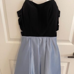 Blondie Nites Strapless Satin Skirt Fit Flare Dress